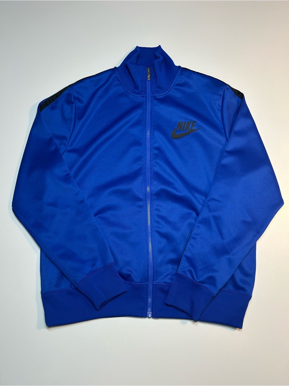 Nike NSW Tribute Poly Track Jacket Royal Blue Black Stripe Full Zip Mens